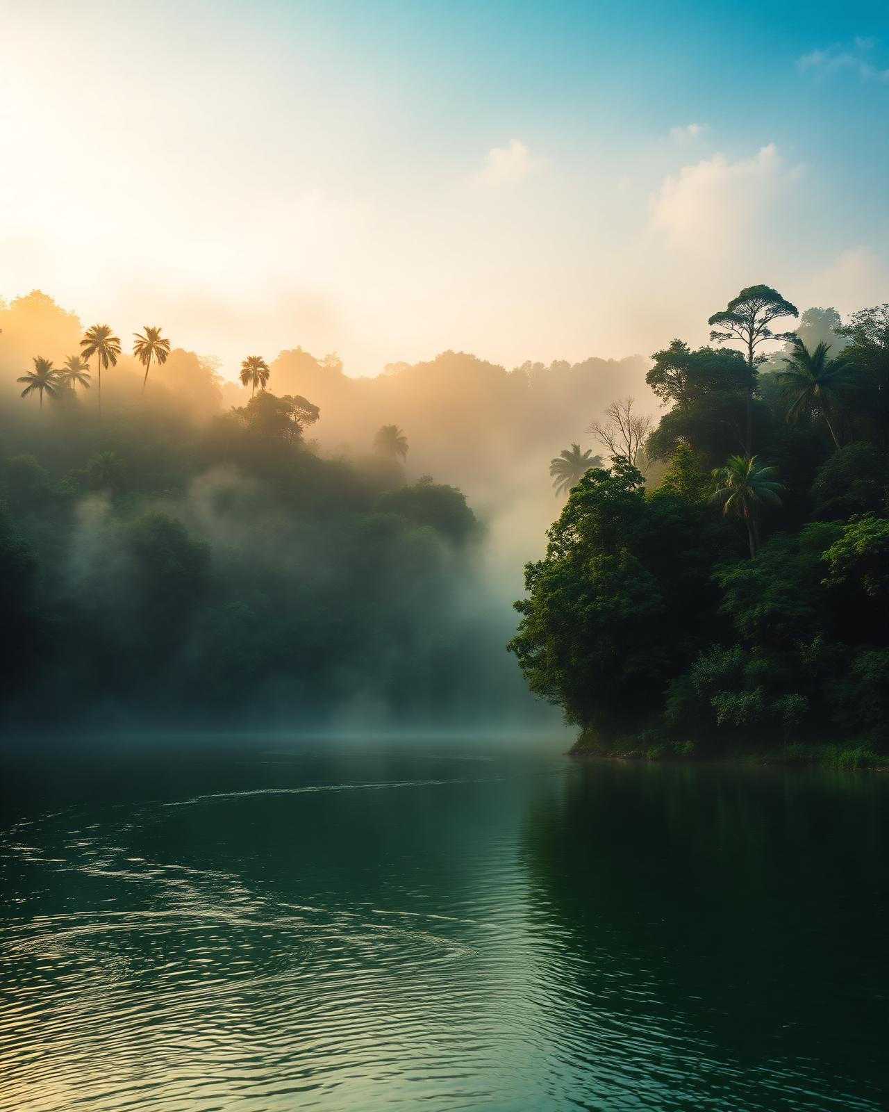 Fleuve Congo à l'aube